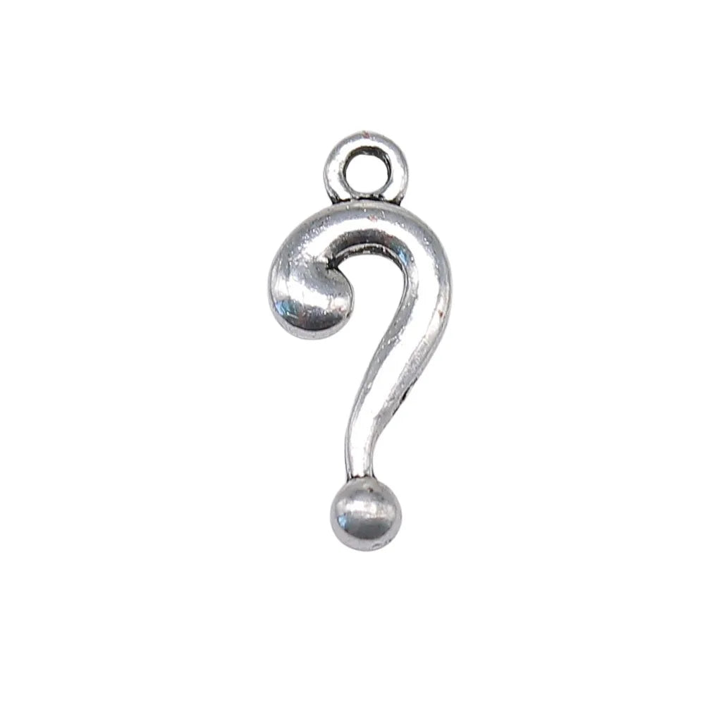 18x8mm 0.5g Multicolor Zinc Alloy Question Mark Charm Pendant for DIY Earrings Necklace Making
