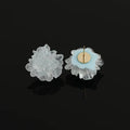 Elegant Translucent Blue Crystal Flower Stud & Clip On No Piercing Fresh Fairy Floral Earrings