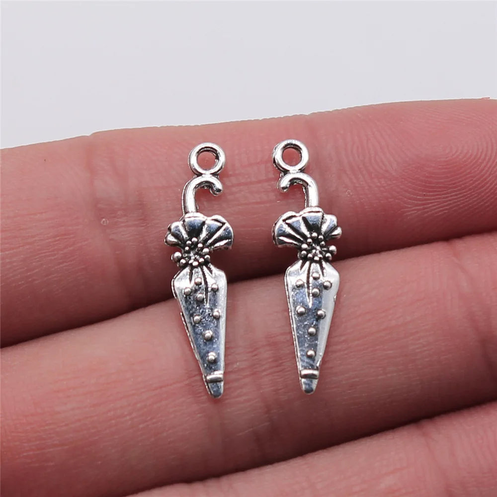 7x26mm 0.6g Multicolor Zinc Alloy Umbrella Charm Pendant for DIY Necklace Bracelet Earring Making
