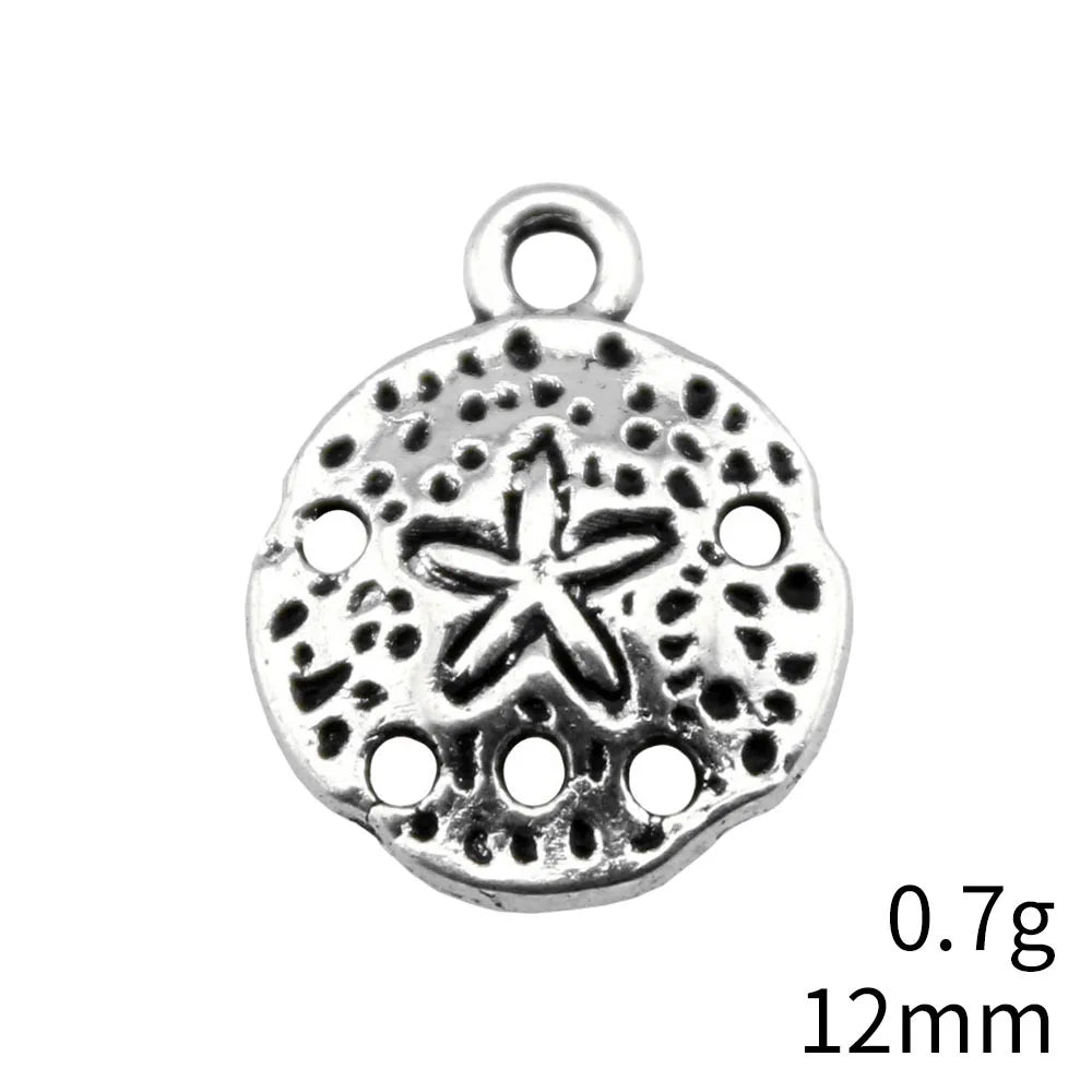 12mm 0.7g Antique Silver Zinc Alloy Sea Urchin Charm Pendant for DIY Ocean Jewelry Making