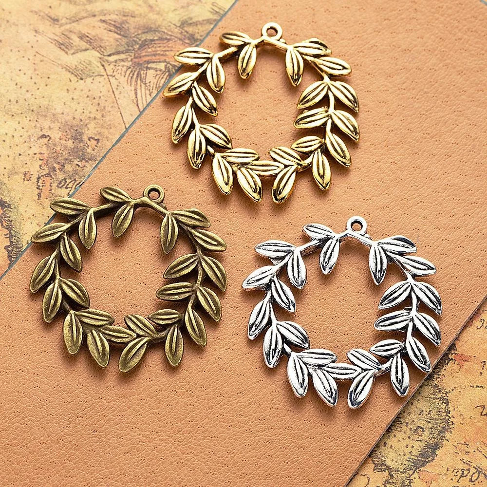 40x39MM Zinc Alloy Leaf Hollow Charm Pendant for DIY Necklace Bracelet Jewelry Making