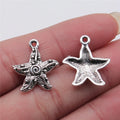 18x20mm 1.5g Antique Silver Zinc Alloy Starfish Charm Pendant for DIY Ocean Jewelry Making Findings