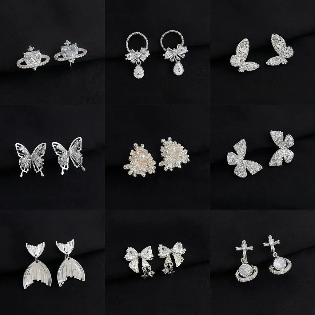 Gold Plated Copper Butterfly Zircon Micro Pave Clip On Drop Earrings High End Spiral Design