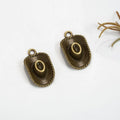 22x13MM Zinc Alloy Cow Cowboy Hat Charm Pendant for DIY Necklace Bracelet Jewelry Making