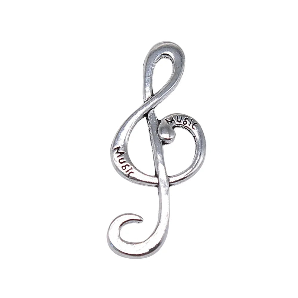 15x36mm 1.7g Antique Silver Zinc Alloy Music Note Charm Pendant for DIY Bracelet Necklace Making