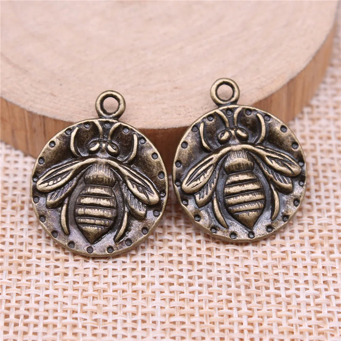 24x20mm 3.3g Multicolor Zinc Alloy Bee Double Sided Charm Pendant for DIY Necklace Bracelet Crafts