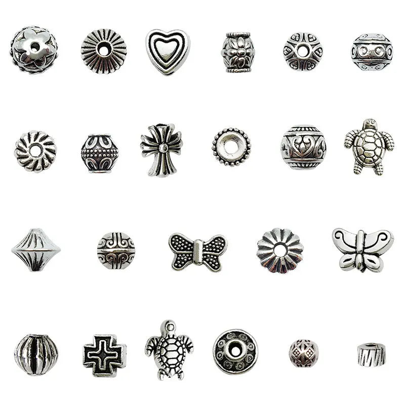 Antique Silver Zinc Alloy Large Hole Spacer Beads for DIY Bracelet Necklace Making