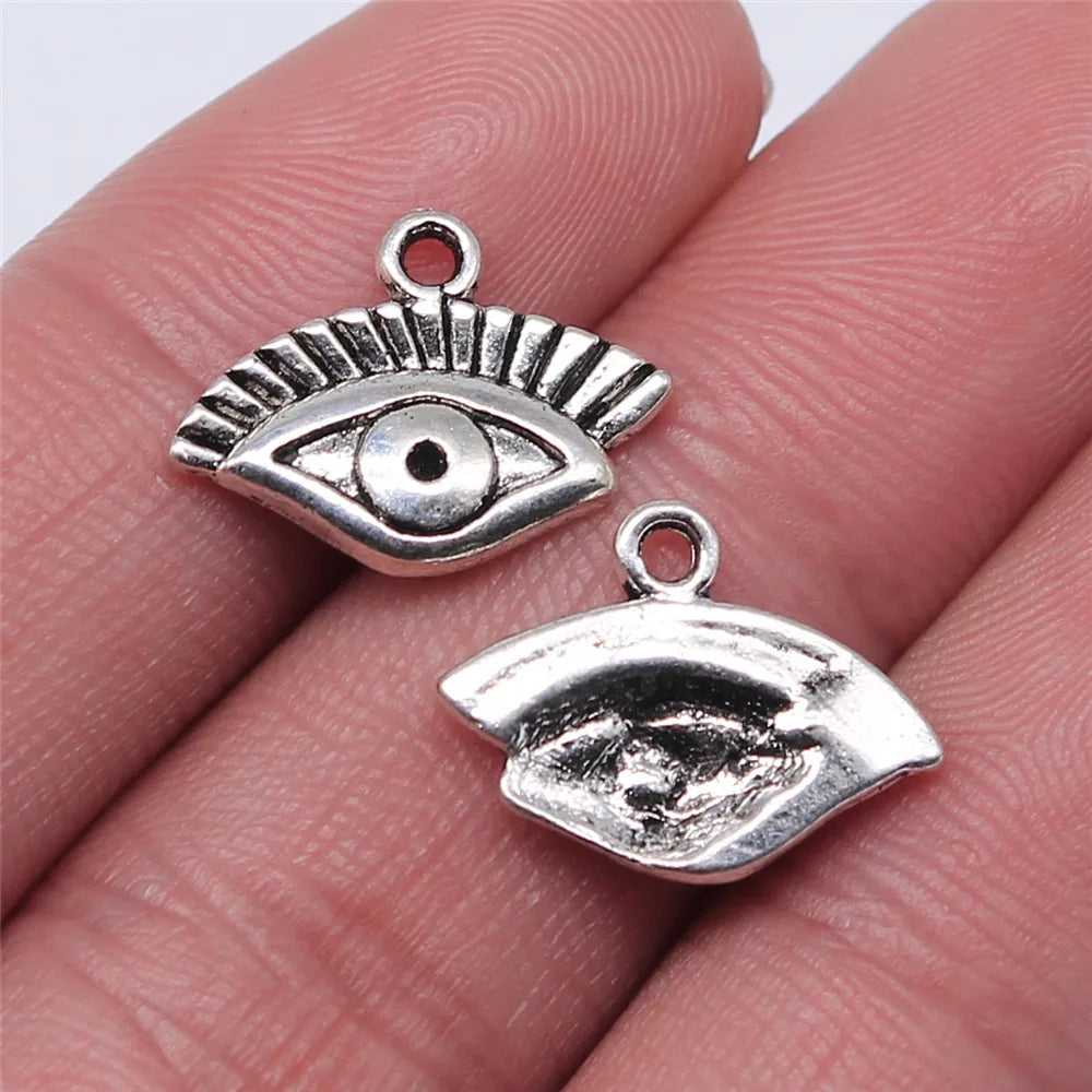 17x13mm 1g Multicolor Zinc Alloy Eye Charm Pendant for DIY Necklace Bracelet Earring Making