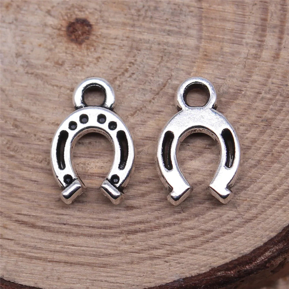 12x8mm 0.5g Multicolor Zinc Alloy Horseshoe Charm Pendant for DIY Necklace Bracelet Jewelry Making