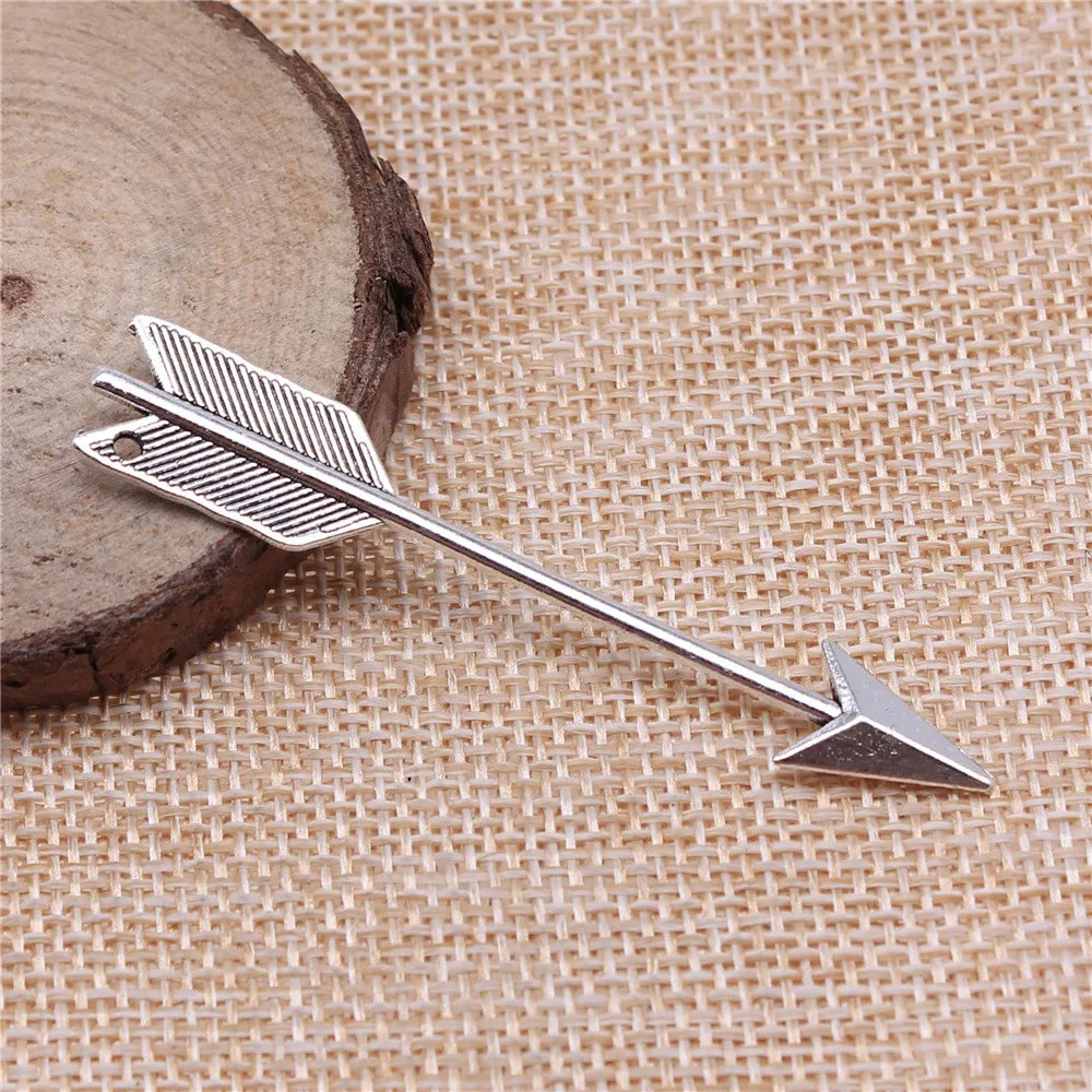 64x11mm 2.6g Multicolor Zinc Alloy Bow and Arrow Charm Pendant for DIY Bracelet Necklace Making