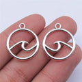 20x20mm 1.1g Multicolor Zinc Alloy Ocean Wave Charm Pendant for DIY Necklace Bracelet Jewelry Making