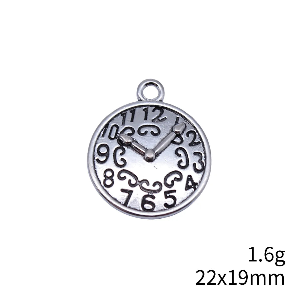 22x19mm 1.6g Multicolor Zinc Alloy Clock Charm Pendant for Necklace Bracelet DIY Jewelry