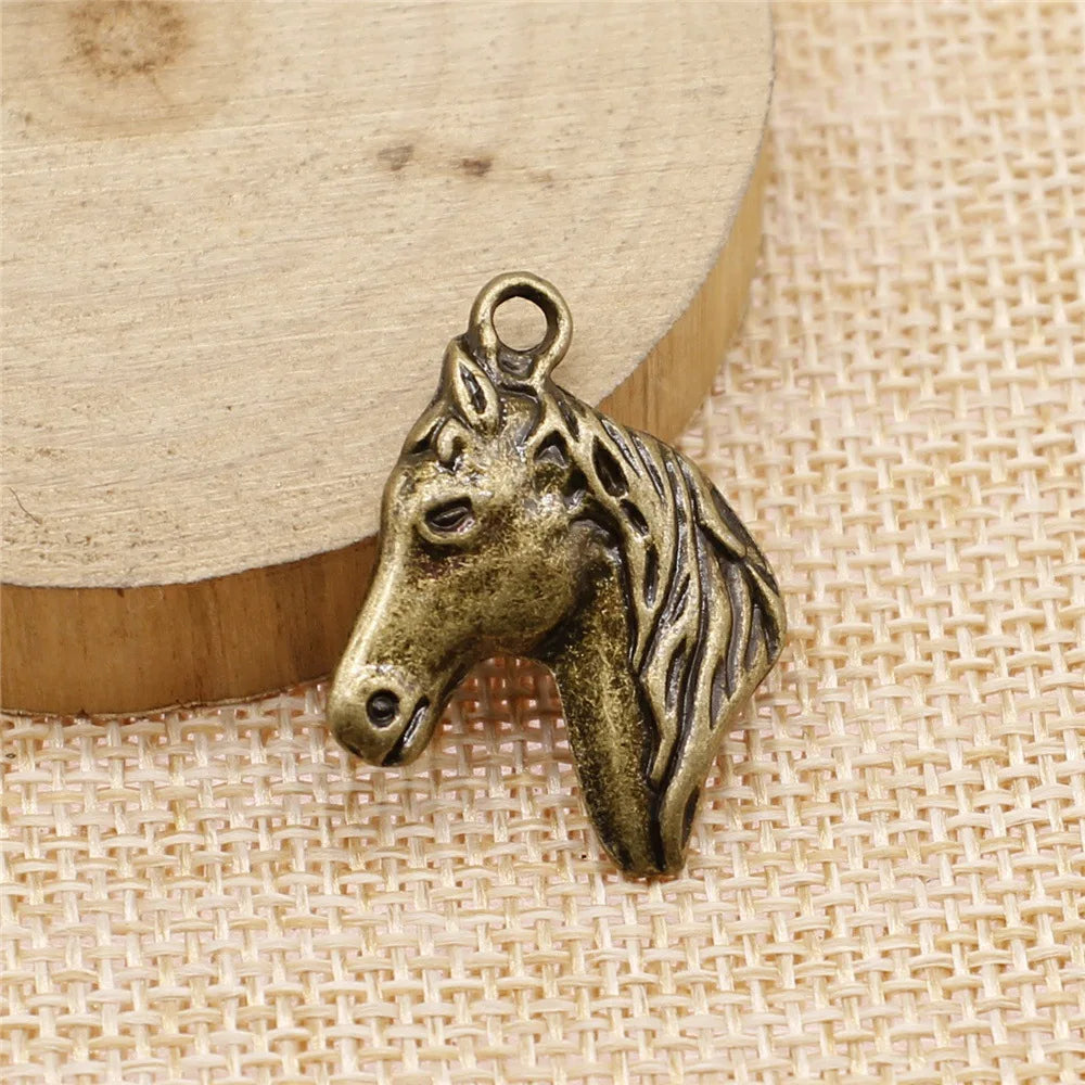 28x22mm 2.1g Multicolor Zinc Alloy Horse Head Charm Pendant for Necklace Bracelet Making