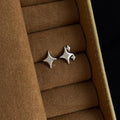 Minimalist Copper Starburst Stud Earrings, Smooth Asymmetric Mini Jewelry