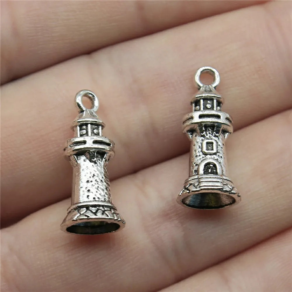 20x9mm 1.9g Multicolor Zinc Alloy Lighthouse Charm Pendant for DIY Necklace Bracelet Jewelry Making