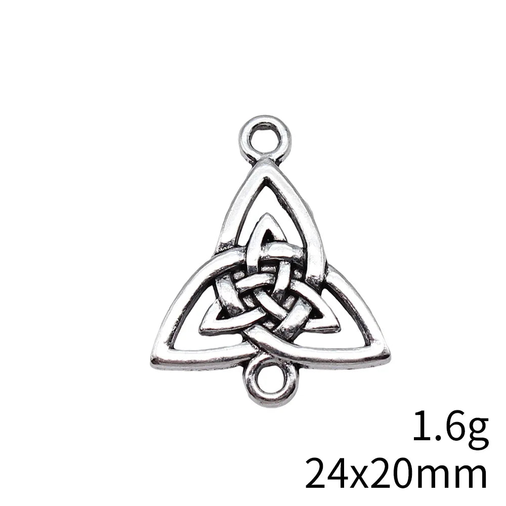 24x20mm 1.6g Antique Silver Zinc Alloy Celtic Knot Connector Charm for DIY Necklace Making