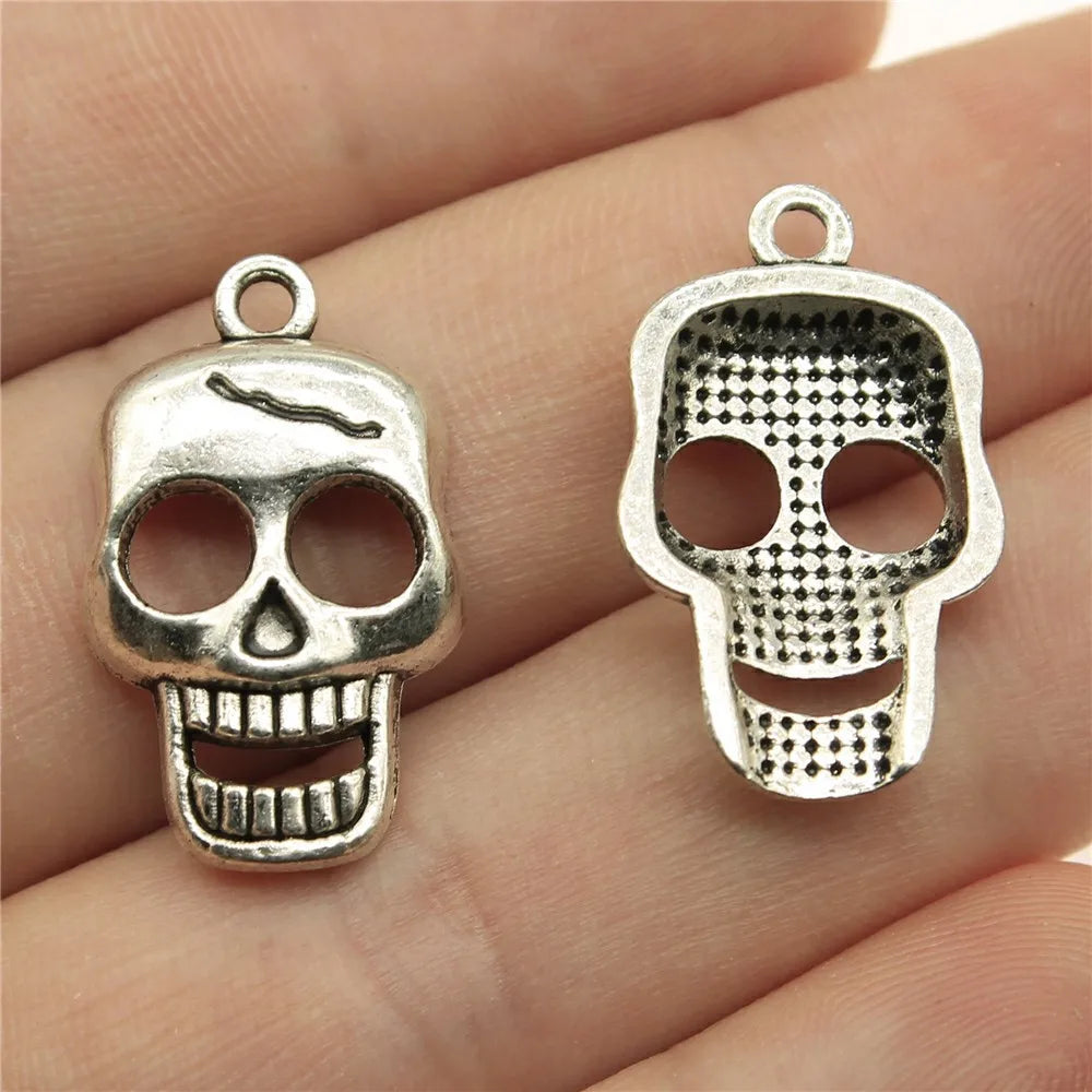 23x12mm 2.3g Multicolor Zinc Alloy Skull Charm Pendant for DIY Jewelry Making and Accessories