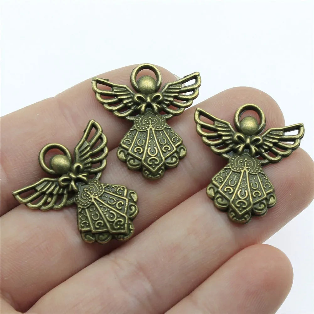 26x23mm 1.9g Multicolor Zinc Alloy Small Angel Figure Charm Pendant for DIY Jewelry Accessories