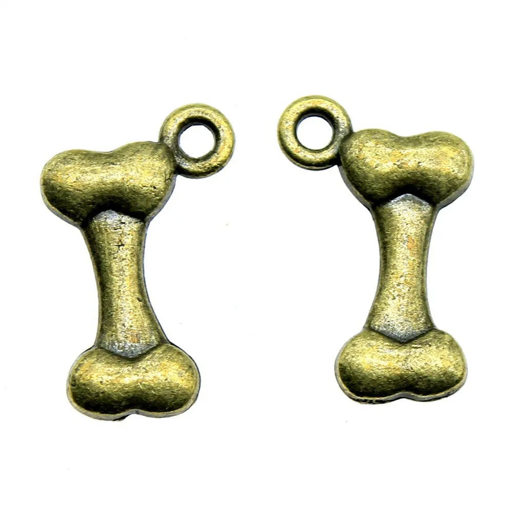16x10mm 1g Multicolor Zinc Alloy Bone Charm Pendant for DIY Pet Theme Jewelry Making