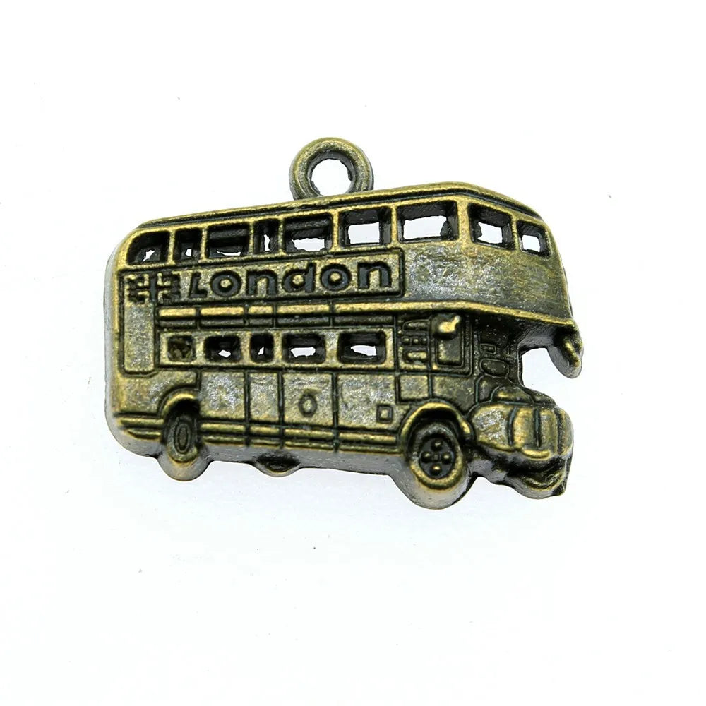 25x20mm 3.2g Multicolor Zinc Alloy London Bus Charm Pendant for DIY Bracelet Necklace Accessories