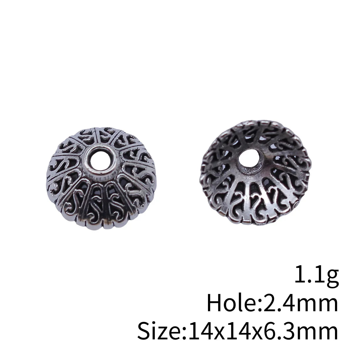 14x14x6.3mm 1.1g Multi Color Zinc Alloy Flower Bead Caps for DIY Earrings Necklace Bracelet Making