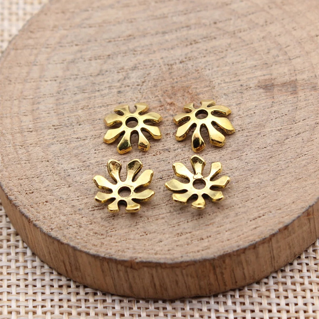 9.8x9.8x2.7mm 0.35g Zinc Alloy Flower Bead Caps Jewelry Findings for DIY Beaded Necklace Bracelet