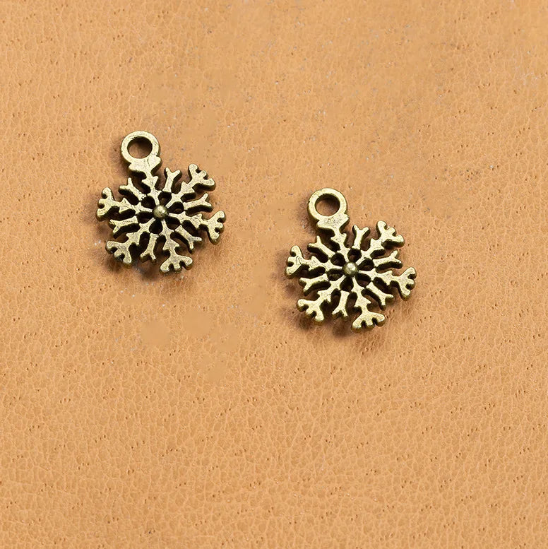 13MM Zinc Alloy Snowflake Charm Pendant for DIY Necklace Bracelet Jewelry Making