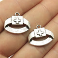 16x20mm 1.5g Antique Silver Zinc Alloy Nurse Hat Nurse Cap Charm Pendant for Medical Theme DIY Jewelry Making