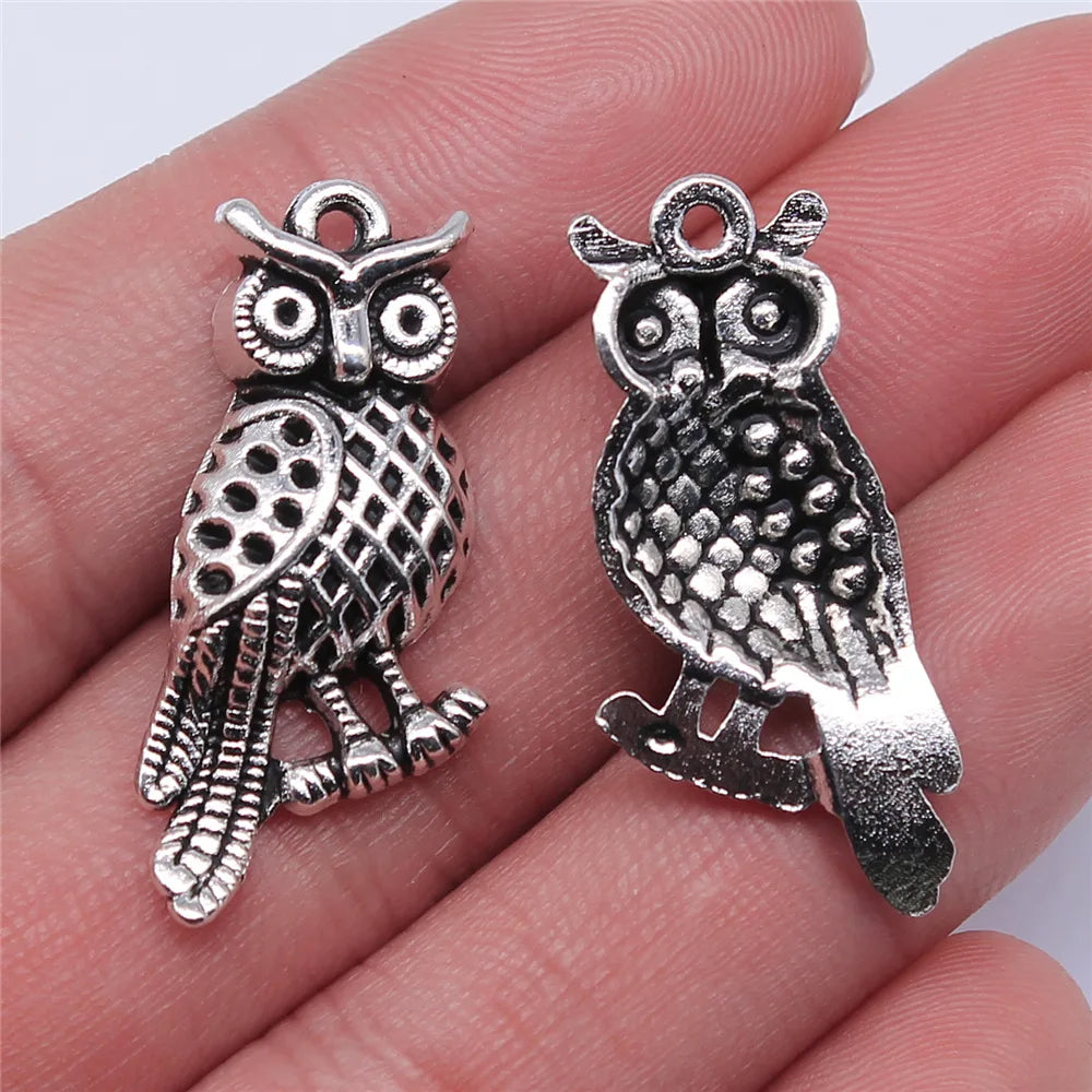 33x15mm 2.5g Multicolor Zinc Alloy Owl Cat Charm Pendant for DIY Necklace Bracelet Jewelry Making