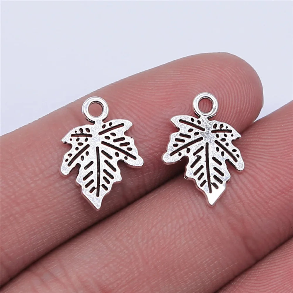 12x11mm 0.5g Antique Silver Zinc Alloy Leaf Charm Pendant for DIY Bracelet Necklace Jewelry Making