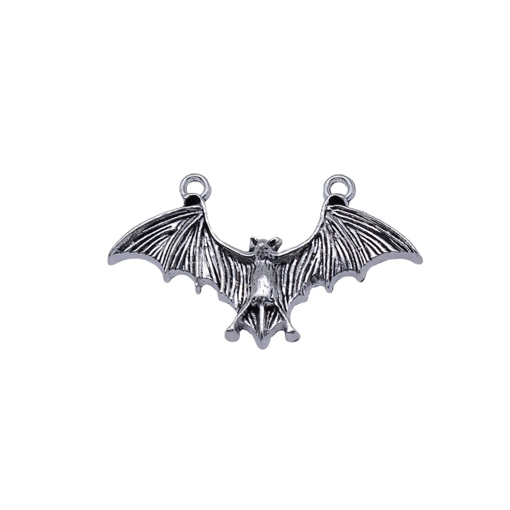 45x27mm 3.9g Antique Silver Zinc Alloy Bat Charm Pendant for Necklace Bracelet DIY Jewelry