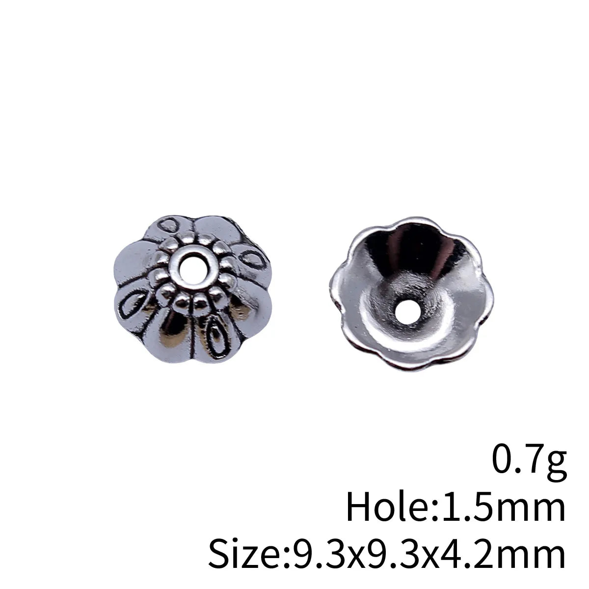 9.3x9.3x4.2mm 0.7g Multicolor Zinc Alloy Flower Bead Caps for DIY Beaded Jewelry and Garment Accessories