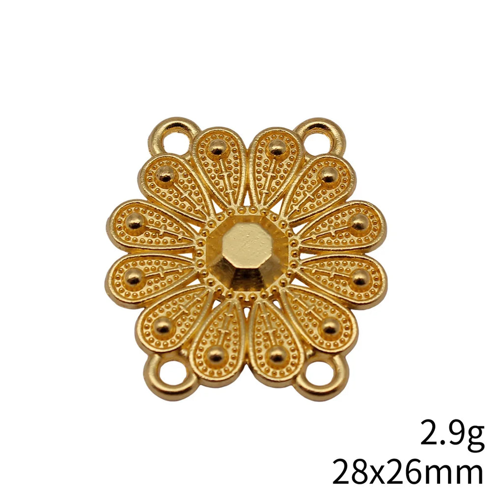 28x26mm 2.9g Multicolor Zinc Alloy Four-Hole Connector Charm for Body Chain Waist Chain Making