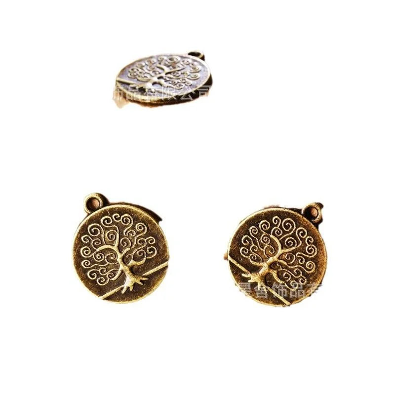 17MM Antique Silver Zinc Alloy Tree Of Life Charm Pendant for DIY Necklace Bracelet Jewelry Making