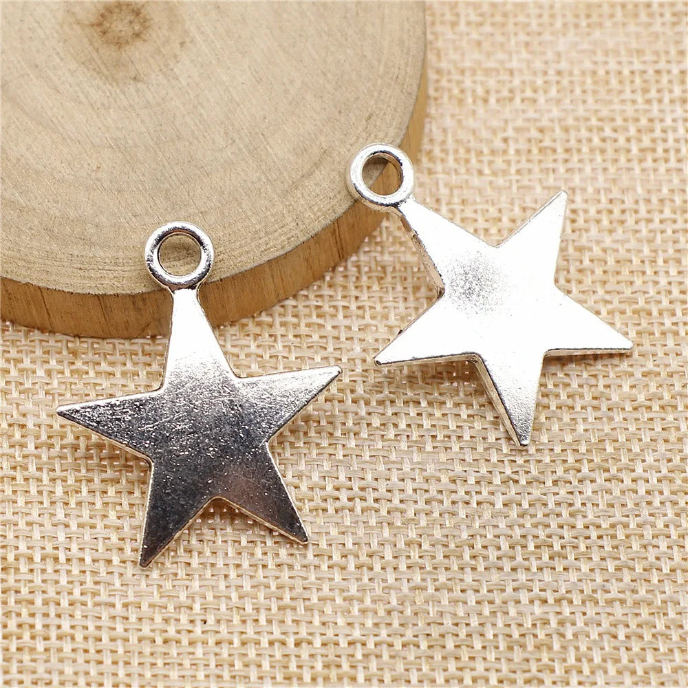 35x29mm 6.8g Multicolor Zinc Alloy Five Point Star Charm Pendant for DIY Jewelry Accessories