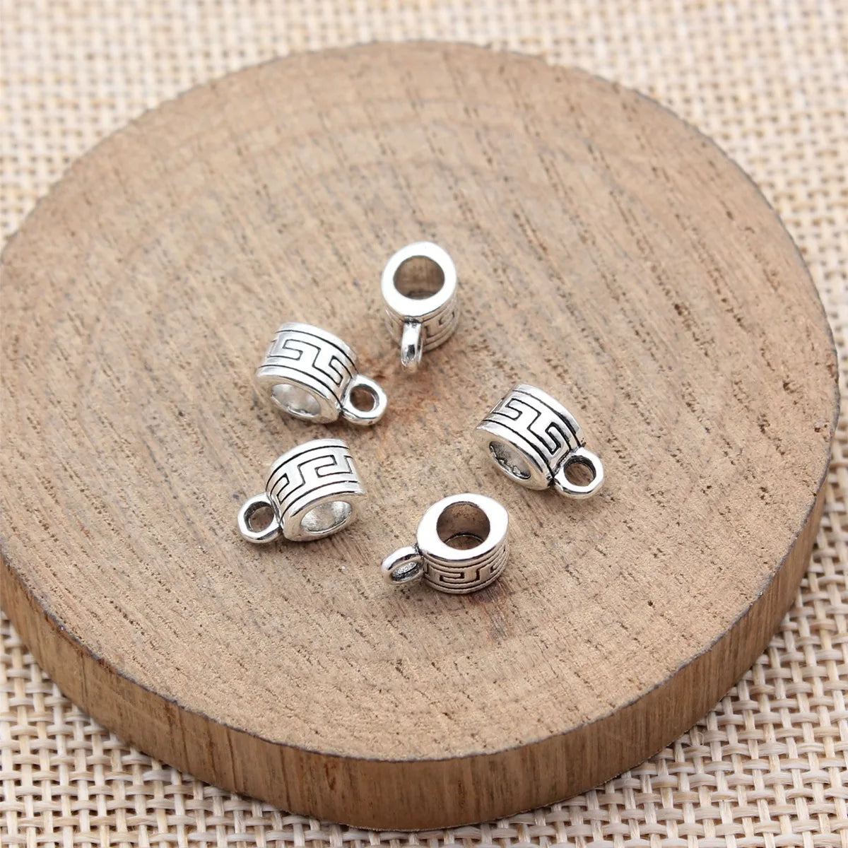 9.8x5.6x5.2mm 0.6g Antique Silver Zinc Alloy Three Way Bail Charm Pendant for DIY Necklace Bracelet Making