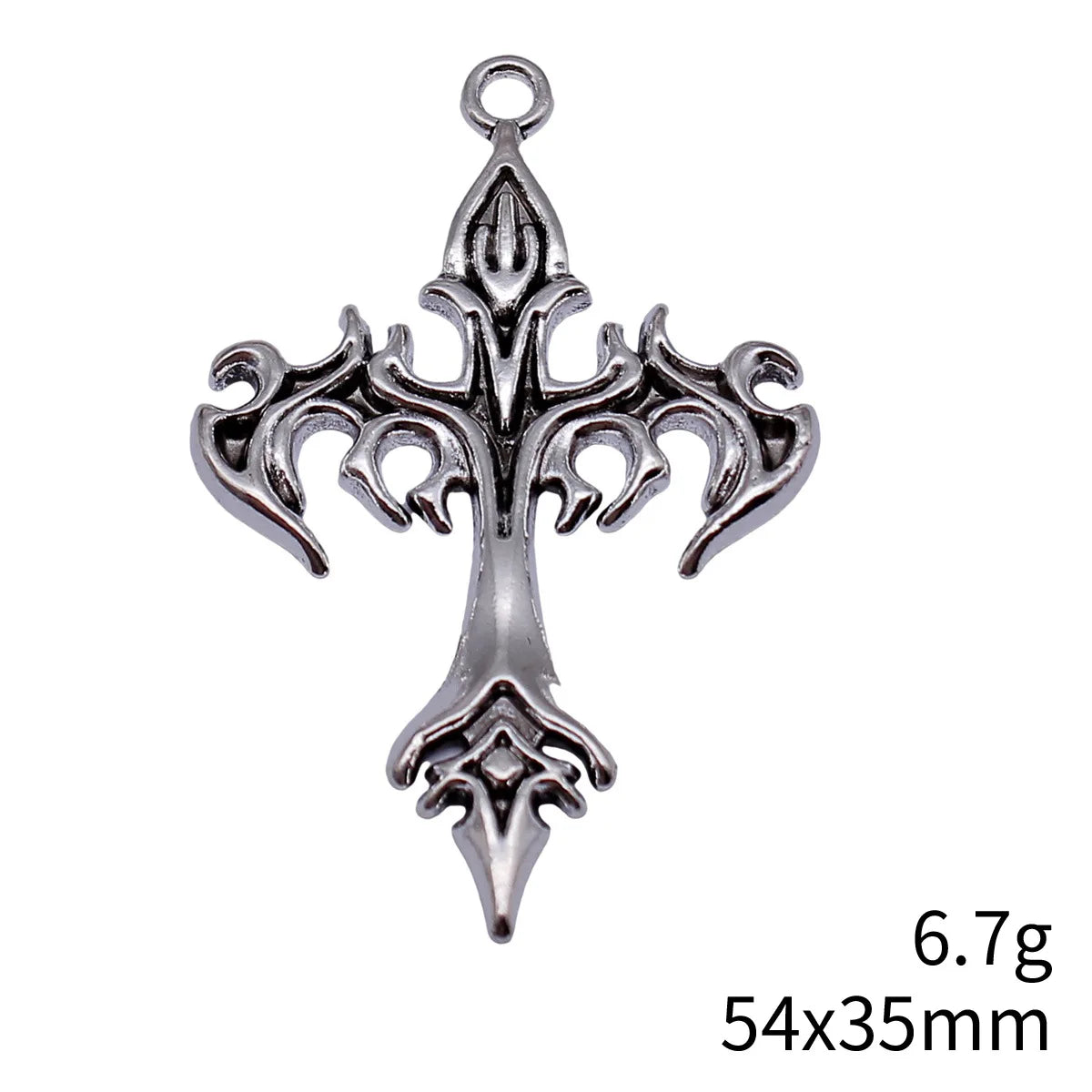 54x35mm 6.7g Multicolor Zinc Alloy Flame Cross Charm Pendant for DIY Necklace Bracelet Jewelry Making