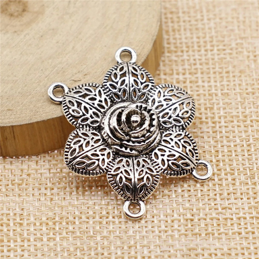 32x35mm 3.4g Multicolor Zinc Alloy Four Hole Body Chain Connector Charm for Waist Chain Forehead Chain