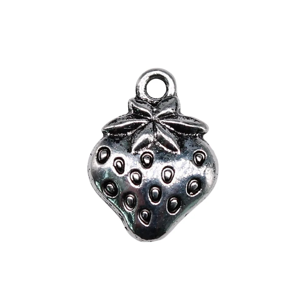 15x11mm 1.44g Multicolor Zinc Alloy Strawberry Charm Pendant for DIY Bracelet Necklace Jewelry Making