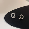Cute Christmas Reindeer Micro Pave Zircon Copper Stud Earrings