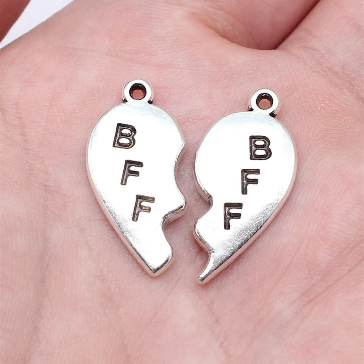 23x12mm 2.6g Antique Silver Zinc Alloy BFF Puzzle charm pendant for friendship necklace making
