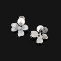 Elegant Crystal Flower Pearl Rhinestone Stud & Clip On No Piercing Light Luxury Women's Earrings