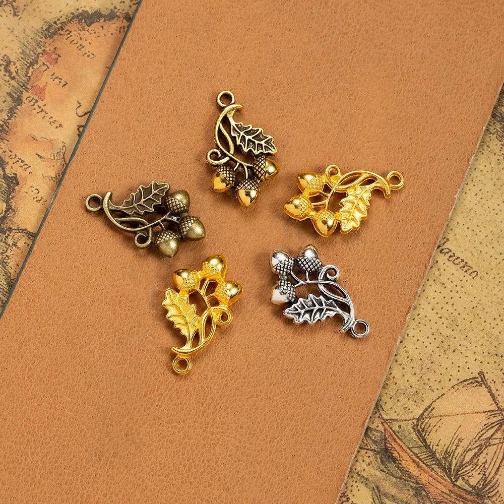 26x16MM Zinc Alloy Leaf Charm Pendant for DIY Necklace Bracelet Jewelry Making