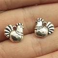 13x13mm 1.5g Antique Silver Zinc Alloy Hen Charm Pendant for DIY Necklace Bracelet Jewelry Making