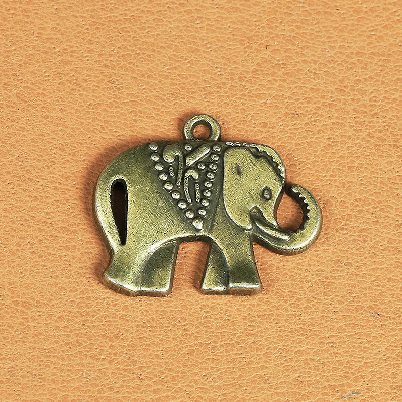 22x25MM Antique Silver Zinc Alloy Elephant Charm Pendant for DIY Necklace Bracelet Jewelry Making