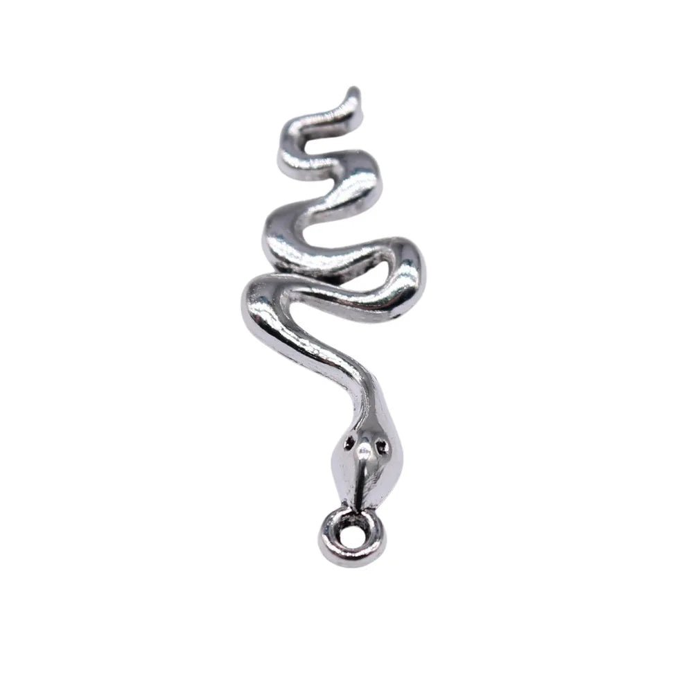 28x10mm 0.8g Antique silver zinc alloy Snake charm pendant for necklace bracelet DIY making