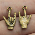 22x13mm 1.6g Multicolor Zinc Alloy I Love You Hand Gesture Charm Pendant for DIY Jewelry Making