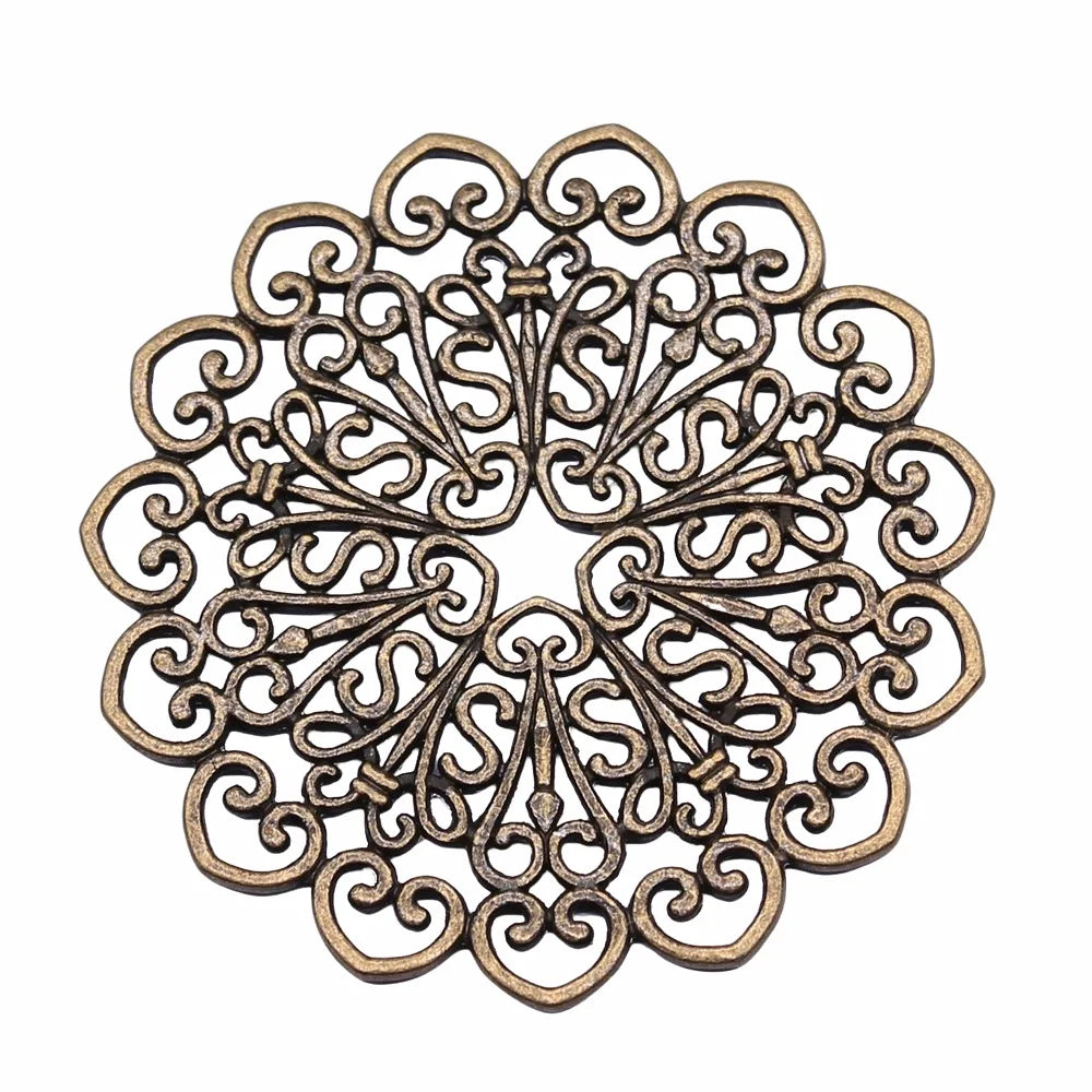 53x53mm 9.3g Multicolor zinc alloy Mandala Pattern charm pendant for DIY necklace earrings making