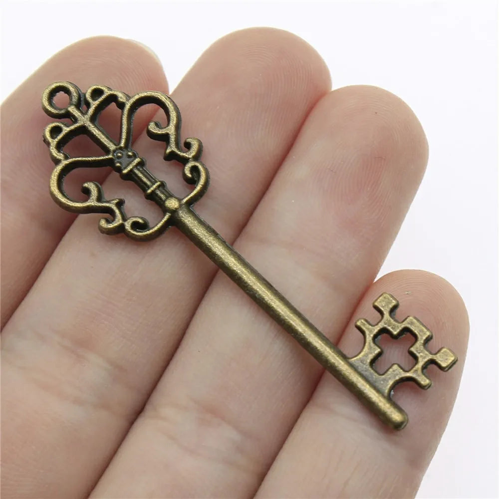 57x18mm 4.2g Multicolor Zinc Alloy Key Charm Pendant for DIY Bracelet Necklace Jewelry Making