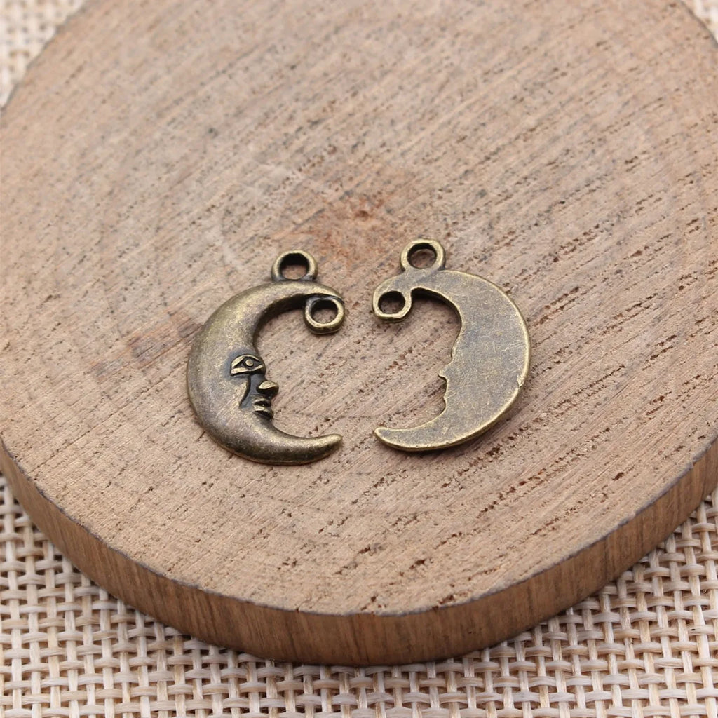 18x12mm 0.89g Multicolor Finish Zinc Alloy Moon Connector Charm Pendant for Bracelet Necklace DIY